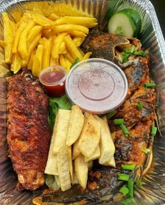 Grilled Catfish with Yam Chips- Normal Size