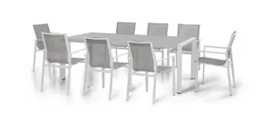 8 Seat Rectangular Aluminium Dining Set
