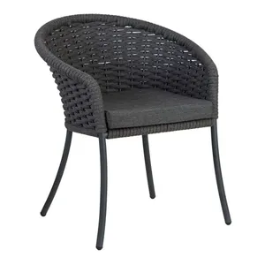 Aluminium Seater Grey Rope Oval Garden Dining Set