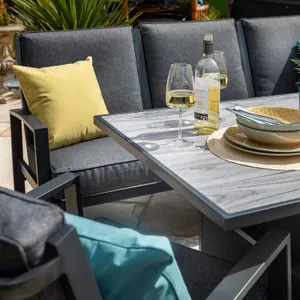 3 Seat Lounge Sofa Set with Adjustable Tuscan Table
